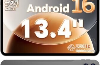 TECLAST T65 Tablet 13.4 Pollici 120Hz Display Tablet Android 16, Doppio SIM 4G LTE+5G WiFi, 2.2GHz Octa-Core, 26GB RAM+128GB ROM(TF 4TB) Widevine L1 1080P/13MP/BT5/GPS/OTG