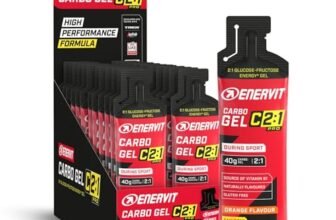 Enervit, Carbo Gel C2:1PRO Orange, Gel Energetico, 40g di Carboidrati, Per Attività ad Alta Intensità, +50% di Carboidrati Assorbiti, Gusto Arancia, Senza Glutine, Alta Digeribilità, 24 Pack da 60ml