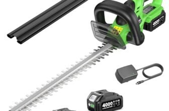 TaskStar Tagliasiepi a Batteria: Tagliasiepi Elettrico Con Lama Doppia Da 56 Cm, Potenza 600 W, 2×4,0 Ah Batterie, Potente Per Il Taglio Di Siepi E Arbusti