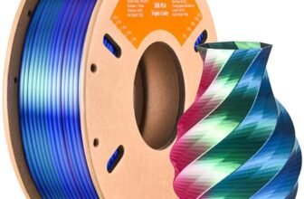 ERYONE PLA Silk Shiny 3D Printer Filament 1.75mm, Triple Silk PLA Filament, Coextrusion Silk PLA Filament,+/- 0.03mm, 250g/Spool, Red Blue Green
