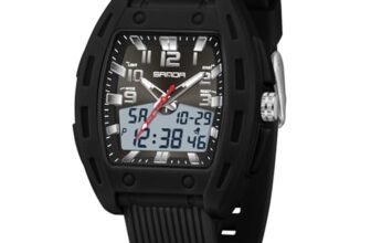 Donna Orologio per Donna Adolescenti Orologi Rettangolari Unici Orologio Sportivo Digitale Orologi con Sveglia,Cronometro,Impermeabili,Segnale Orario,Formato 12/24H,Luce LED, Multifunzione (Nero)