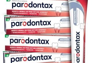Parodontax Dentifricio Whitening, Effetto Sbiancante*, per Gengive Sane e denti Forti, Uso Quotidiano, Gusto migliorato, 4x75ml