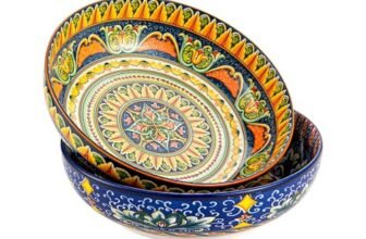 Henten Home Set di 2 Piatti Fondi, 1500 ml, Ciotole Colorate per Zuppa, Pasta, Spaghetti, Insalata, Ciotole Grandi Adatti al Microonde e Lavastoviglie, Serie Mylo, Stile Boho