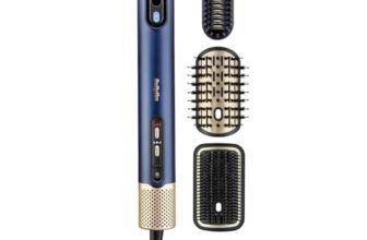 BaByliss Air Wand, Asciugacapelli, Piastra Lisciante e Styler, Tutto in uno, da capelli bagnati ad asciutti, anti-crespo, nessun danno da calore, 3 accessori, AS6553E – Amazon Exclusive