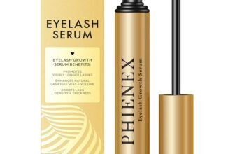 PHIENEX 2026 New Version Siero per ciglia, per una crescita rapida e ciglia più lunghe, folte e voluminose, con il Complesso di Peptidi Botanici US DermaCraft Labs – 3ml (Metallico)