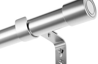 Bastone Tenda Bastoni Tende Per Interni Bastone Tende Bastoni Per Tende Moderni Con Terminali Rotondi e Staffa Per Camera Da Letto e Soggiorno Finestre Argento 84-176CM