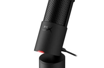 HyperX SoloCast 2, Microfono Usb-C Condensatore per Gaming, Streaming, Podcast, Compatibile Con Pc, Mac e Bracci Filettati, Controllo Con Software Ngenuity, Plug-and-Play, Audio Chiaro, Nero