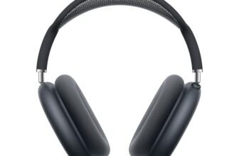 Apple AirPods Max Cuffie wireless over-ear, Cancellazione attiva del rumore di livello pro, Modalità Trasparenza, Audio spaziale personalizzato, Ricarica USB-C, Cuffie Bluetooth per iPhone, Mezzanotte