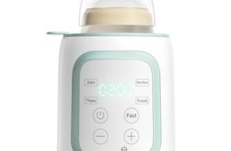 Grownsy Scaldabiberon 10-in-1 Veloce con Timer per Latte Materno o Formula, Controllo Preciso della Temperatura, Funzioni di Scongelamento, Sterilizzazione, Mantenimento Caldo e Riscaldamento Pappe