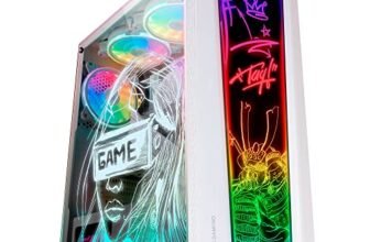 MARS GAMING MC-ART, Case PC Gaming ATX, Doppio Vetro Temperato Disegnabile, ARGB 12 Modalità, Ventola 12 cm, Bianco