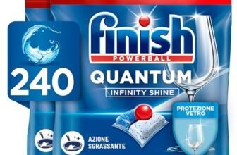 Finish 2 Confezioni di 120 Capsule Lavastoviglie Quantum Infinity Shine, Detergenti per Lavastoviglie per una Pulizia e Brillantezza Efficace