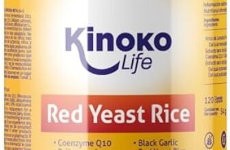 Lievito di Riso Rosso Fermentato (Monascus purpureus) con Coenzima Q10 30 mg, con Policosanolo e Aglio Nero, 120 Capsule Vegan, Senza Magnesio Stearato