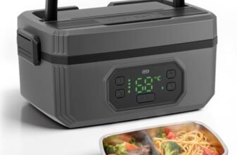 Niktulo Lunch Box Elettrico Senza Fili, Scaldavivande Autoriscaldante da 24000 mAh con Contenitore a Tenuta Stagna da 1,2 L, Lunch Box Riscaldato Portatile Ricaricabile