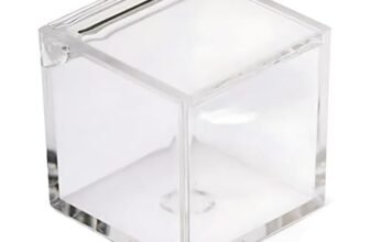 Debora Carlucci Scatolina Portaconfetti in Plexiglass Acrilico Cubo Trasparente 8x8x8 cm Scatole Porta Confetti per Bomboniera,Comunione,Lauree,Matrimonio,Battesimo,Nascita con Coperchio (15)
