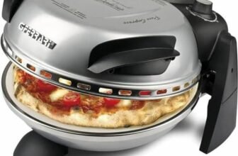 G3 Ferrari G10006 Pizza Express Delizia, Forno Pizza, 1200 W, Termostato regolabile 400°C, Pizza fragrante in 5 minuti, Doppia resistenza riscaldante, Ricettario e Palette inclusi, Argento
