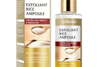 Siero Esfoliante al Riso 100ml, Siero Coreano Esfoliante al Riso, Peeling Viso Delicato,Scrub Viso Anti Punti Neri Rimozione, Riduce Pori, Idratante e Illuminante,Rimuove Cellule Morte,pelli sensibili