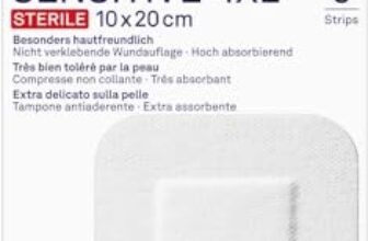 Hansaplast SENSITIVE 4XL, Cerotti medicazione per la protezione di ferite medio-grandi, Cerotti sterili senza lattice, Kit pronto soccorso per pelli sensibili, 1 Confezione da 5 Pezzi 10 x 20 cm