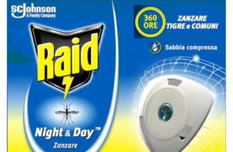 Raid Night & Day Ricarica, Antizanzare e Repellente Zanzare Inodore a Sabbia Compressa, Confezione da 3 Ricariche, Senza Profumo