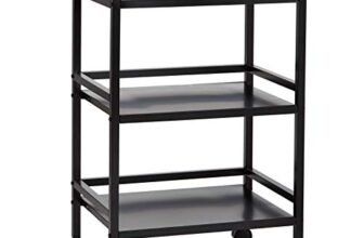 Amazon Basics Carrello su ruote, portaoggetti, a tre ripiani, Nero