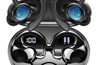Cuffie Bluetooth 5.4 Sport, 2026 Auricolari Bluetooth con 6D Bass Stereo, 50 Ore Cuffie In Ear Cancellazione Rumore ENC e 4 HD Mics, HiFi Cuffiette LED Display, IP7 Impermeabile Cuffie Senza Fili