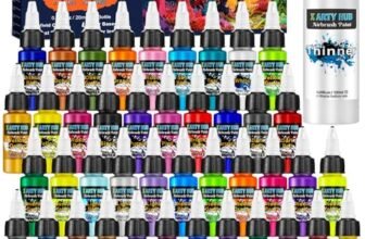 X ARTY HUB Colori Aerografo – 42 Colori con 120 ml Diluenti, Colori Acrilici per Aerografo Modellismo Iridescenti, Neon e Metallici Pronti all’Uso, Set di Pittura a Base d’Acqua