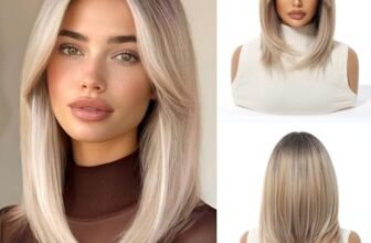 Esmee Breve Dritto Bob Parrucche Bionde con Frangetta Spalla Lunghezza Naturale Parrucca Sintetica Cosplay Parrucche per le Donne