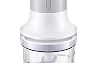 Melchioni Family | Tritatutto Elettrico BLADE, con 2 Velocità, 260W, 4 Lame in Acciaio, Salvaspazio, Bicchiere Contenitore da 500 ml, Base Antiscivolo