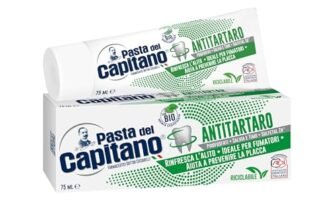 Pasta del Capitano, Dentifricio Antitartaro Bio, Dona Freschezza e Rinfresca l’Alito, Ideale per i Fumatori, Aiuta a Prevenire la Placca, 100% Made in Italy, Tubetto da 75 ml