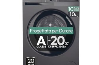 Candy ProWash 500, BR 410B8G-S, Lavatrice a carica frontale, 10 KG, Classe A-20%, 1400 giri, 72 dB, App hOn, 16 programmi, Antracite, AxLxP 85x60x60,1 cm [Classe di efficienza energetica A]