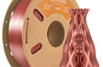Filamento ERYONE Silk PLA per stampante 3D, 1,75 mm, tolleranza: ± 0,03 mm, 1 kg (2,2 libbre)/bobina, Rame rosso