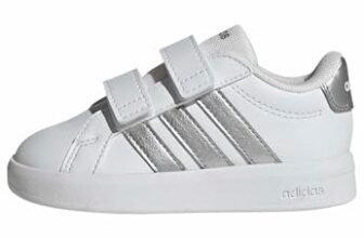 adidas Unisex – Bimbi 0-24 Grand Court 3.0 Shoes Infants, Ftwr White/Silver Met./Silver Met., 21 EU