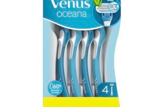 Gillette Venus Oceana Rasoio Donna 3 Lamette di Ricambio + 1 Gratis da 3 Lame, Rasatura Liscia con Striscia Idratante Aloe Vera, Usa e Getta