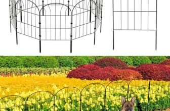 Recinzione Giardino in Metallo Palizzata da Giardino, 60 cm (H) x 33 cm (W) 10 pannelli Recinzioni Decorative da Giardino, Design Bello Robusto e Affidabile Resistente Staccionata Esterne