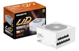 GIGABYTE UD1000GM PG5 V2 ICE Alimentatore – PCIe Gen 5.1, 80 PLUS Gold, Design completamente modulare, Ventola da 120 mm, Compatibile con ATX 3.1, Spina EU