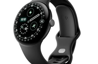 Google Pixel Watch 4 (45 mm) – Smartwatch Android con tracker per fitness e benessere, e assistente virtuale Gemini – Cassa in alluminio nero opaco – Cinturino sportivo nero ossidiana – Wi-Fi