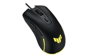 ASUS TUF Gaming M3 GEN II, Mouse Gaming Cablato, Sensore a 8000 DPI, Solo 59 g, Rivestimento Durevole IP56, Durata degli Switch di 60 Milioni di Click, 6 Pulsanti Programmabili, Aura Sync, Nero