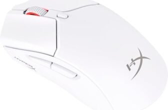 HyperX Pulsefire Haste,Mouse Gaming Senza Filo, Connettività a 2,4GHz e Bluetooth,Illuminazione RGB,6 Tasti Programmabili,26000 DPI,Resistenza fino a 100Milioni di Clic, Batteria fino a 100Ore, Bianco