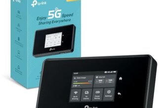 TP-Link M8550 Saponetta WiFi 5G, Router 5G, WiFi 6E AXE3600Mbps Tri-Band, DL 3400Mbps/UL 900Mbps, Batteria da 4700mAh, Porta WAN/LAN Gigabit, Touchscreen, Supporta fino a 32 Dispositivi, VPN Wireguard