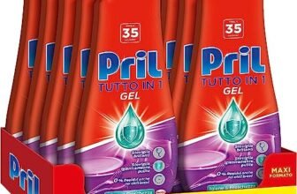 Pril Gel All in One Igiene, Detersivo Lavastoviglie Liquido con Bicarbonato, Multi-Azione Sporco Difficile, confezione risparmio 10 flaconi da 35 Lavaggi (350 lavaggi)