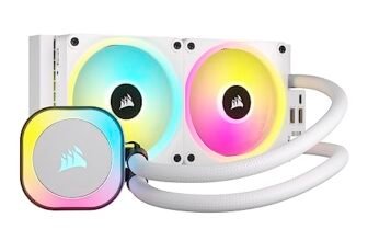 CORSAIR iCUE LINK H100i RGB Dissipatore a Liquido per CPU – AIO da 240 mm – Ventole RGB QX120 – Compatibile con Intel® LGA 1700, AMD® AM5 – Hub di Sistema iCUE LINK Incluso – Bianco