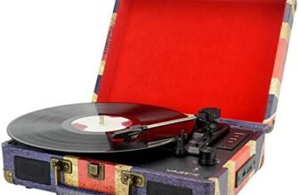 Majestic TT-43 BT/USB/SD/AX, Valigetta Giradischi 33/45/78 Giri Portatile con Bluetooth e Ingressi USB/SD Recorder, Bandiera UK