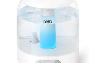 DREO 3L Umidificatore Ambiente Bambini Silenzioso 26dB, Ultrasuoni Nebbia Fresca, Ugello 360°, 30h Autonomia, Diffusore Oli Essenziali, Luce Ambientale, per Casa e Piante, Bianco