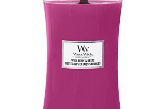 WoodWick candela grande profumata con stoppino scoppiettante | Wild Berry & Beets| Durata Fino a 130 Ore