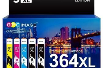 GPC Image 364XL Cartucce d’inchiostro Compatibili per HP 364 XL per Deskjet 3520 3070A Photosmart 5520 5510 6510 6520 7520 Officejet 4620 4622 4610 (Nero Ciano Magenta Giallo, 5-Pack)