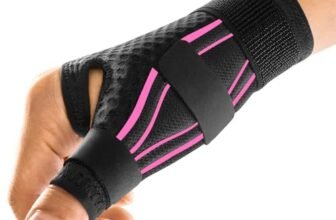 FREETOO Tutore Pollice Sinistro e Destro Ergonomico per Tendinite, Tutore Rizoartrosi Pollice e Dito a Scatto, Stabilizzatore Pollice per Sindrome di De Quervain, Frattura, Distorsione (S/M Rosa/Nero)