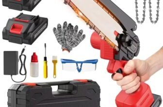 Mini Motosega Batteria Elettrica Sega – 800W Motoseghe per Potatura Taglio Legno e Giardini seghetto Elettrico con Motori Brushed, 2 Potatore Batterie 6″ Minisega Elettrosega Tagliarami Model 030