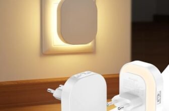 Suright 2 Pezz Luce Notturna Bambini, Luce Notturna da Presa con Sensore Movimento, Luminosità Regolabili, AUTO/ON/OFF, 2700K Lampada Notturna per Cameretta, Corridoio, Bagno e Cucina