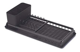 Brabantia Compact Sink Side Scolapiatti Compatto, Alluminio, Dark Grey, 46.3 x 20 x 12.6 cm