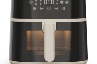 Tognana Iridea, Friggitrice ad aria 6L, doppia resistenza, display digitale, timer, 80-200°C, finestra, 1700W, Champagne