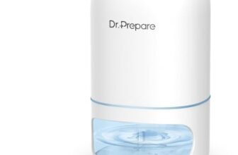 Dr.Prepare Deumidificatore Casa 1L Silenzioso Deumidificatore Portatile con Luce LED Timer 2/4/8H Spegnimento Automatico per Camera da Letto Bagno Armadio Camper